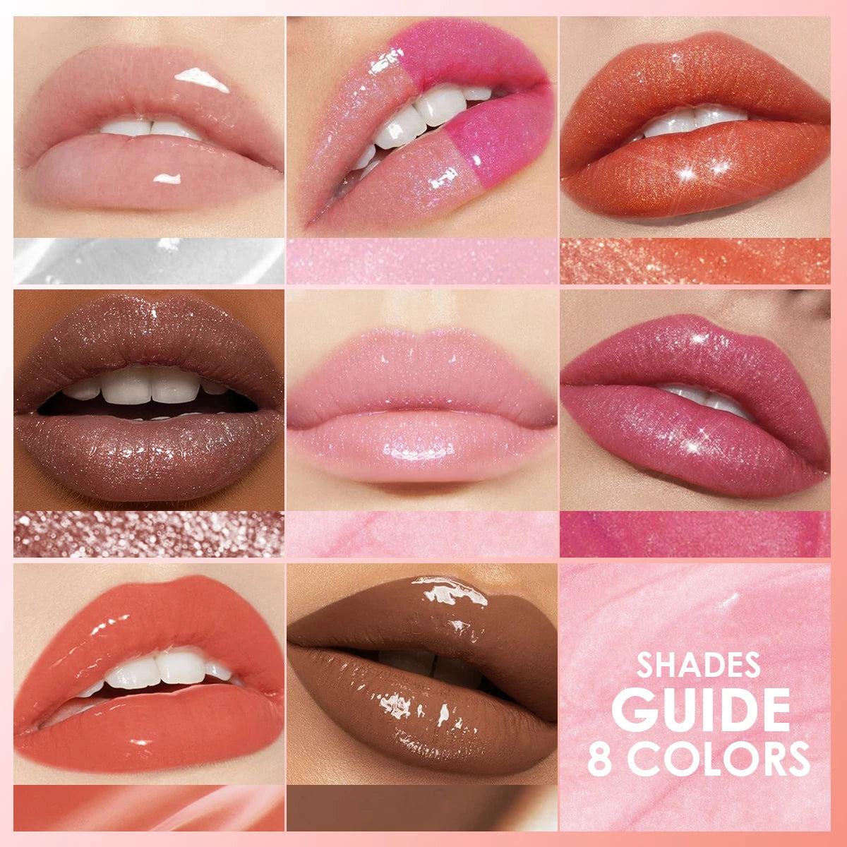 Crystal Jelly Lip Gloss Tube Lip Moisturizing Oil Shiny Lip Oil Moisturizing Women's Lip Gloss Makeup Lip Gloss Cosmetics