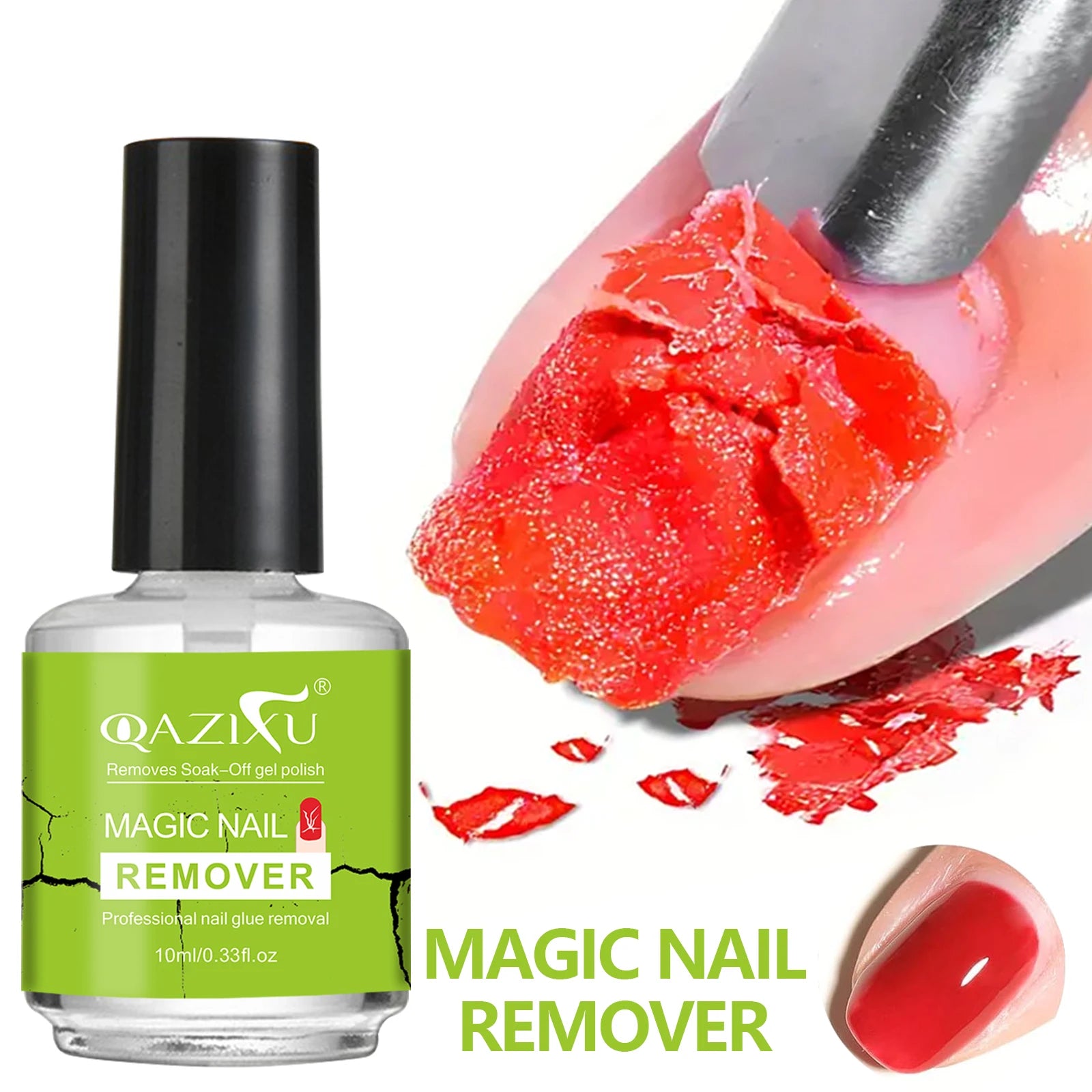 QAZIXU Nail Gel Polish Remover Clean UV Soak Off Quick & Easy Polish Removing Nail Art Tools Suitable for Nails and Fake Nail