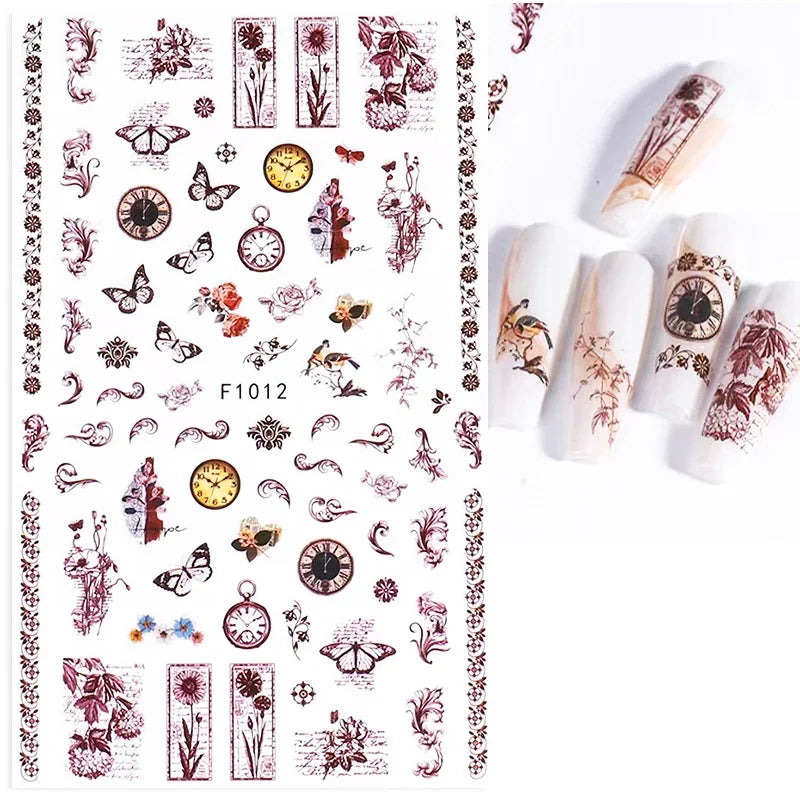 1pcs Sakura Flower 3D Nail Stickers White Cherry Blossom Nail Art Decals Spring Summer Adhesive Slider Decor Wedding Manicure