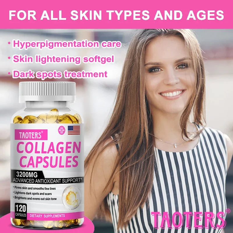 TAOTERS Collagen Supplement - Contains Glutathione To Reduce Wrinkles and Promote Healthy Skin, Hair and Nails, Antioxidant