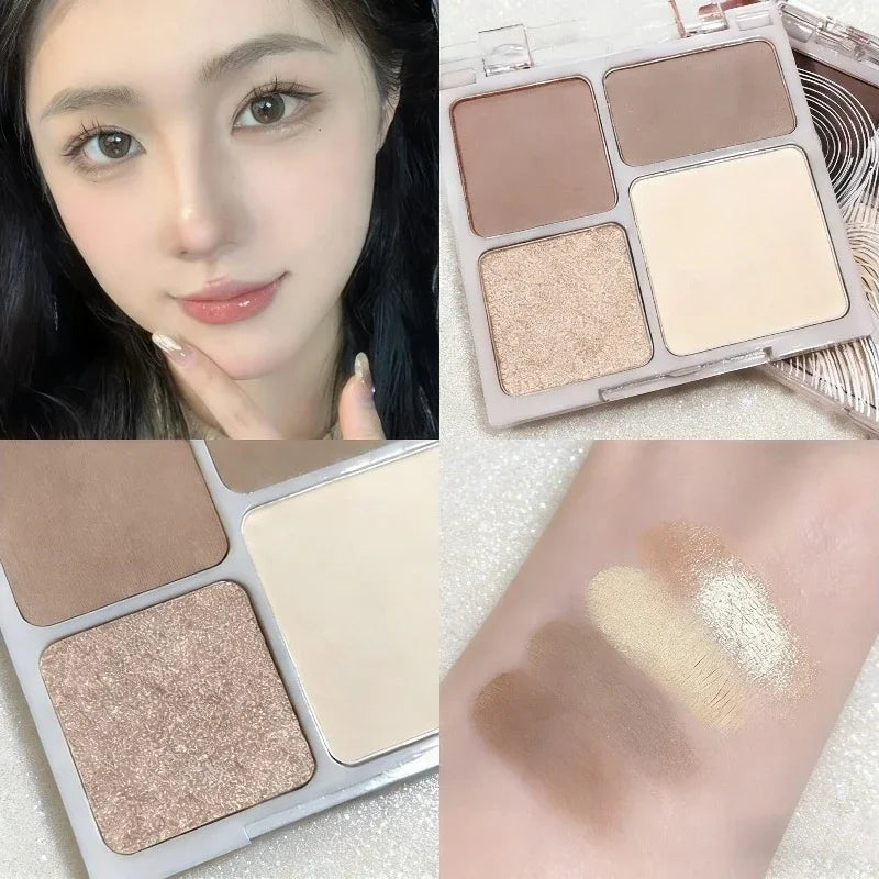 Natural Stereoscopic Face Powder Palette  Matte Bronzer  Contour Shading  Multifunctional Highlighter  Cosmetic Blush gift