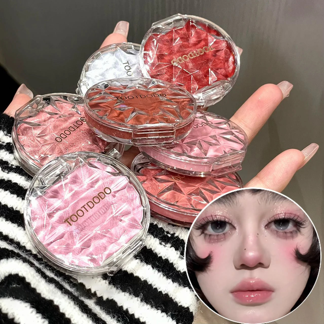 Peach Pink Dyeing Face Blush Cream Pearl Matte Blusher Plate Facial Highlighter Beauty Makeup Brightening Easy Color Rouge Cheek