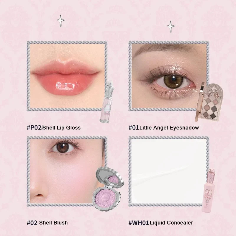 Flower Know Little Angel Collection Makeup Gift Box Eyeshadow Blush Cream Matte Lipstick Highlighter Full Kit All In One