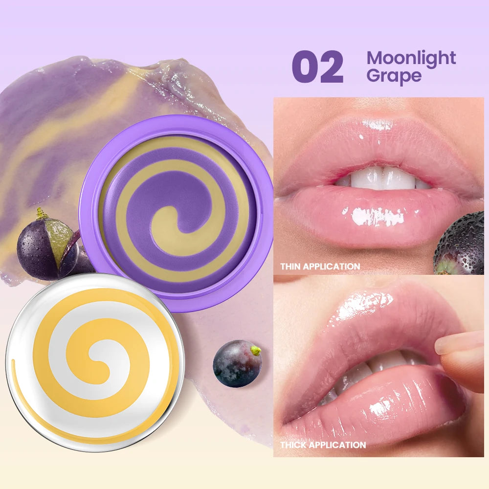Overnight Lip Mask Treatment 2-Tone Color - Hydrating Spiral Texture Reduce Lip Lines, Anti-Cracking Dry Lips Care Sleeping Mask