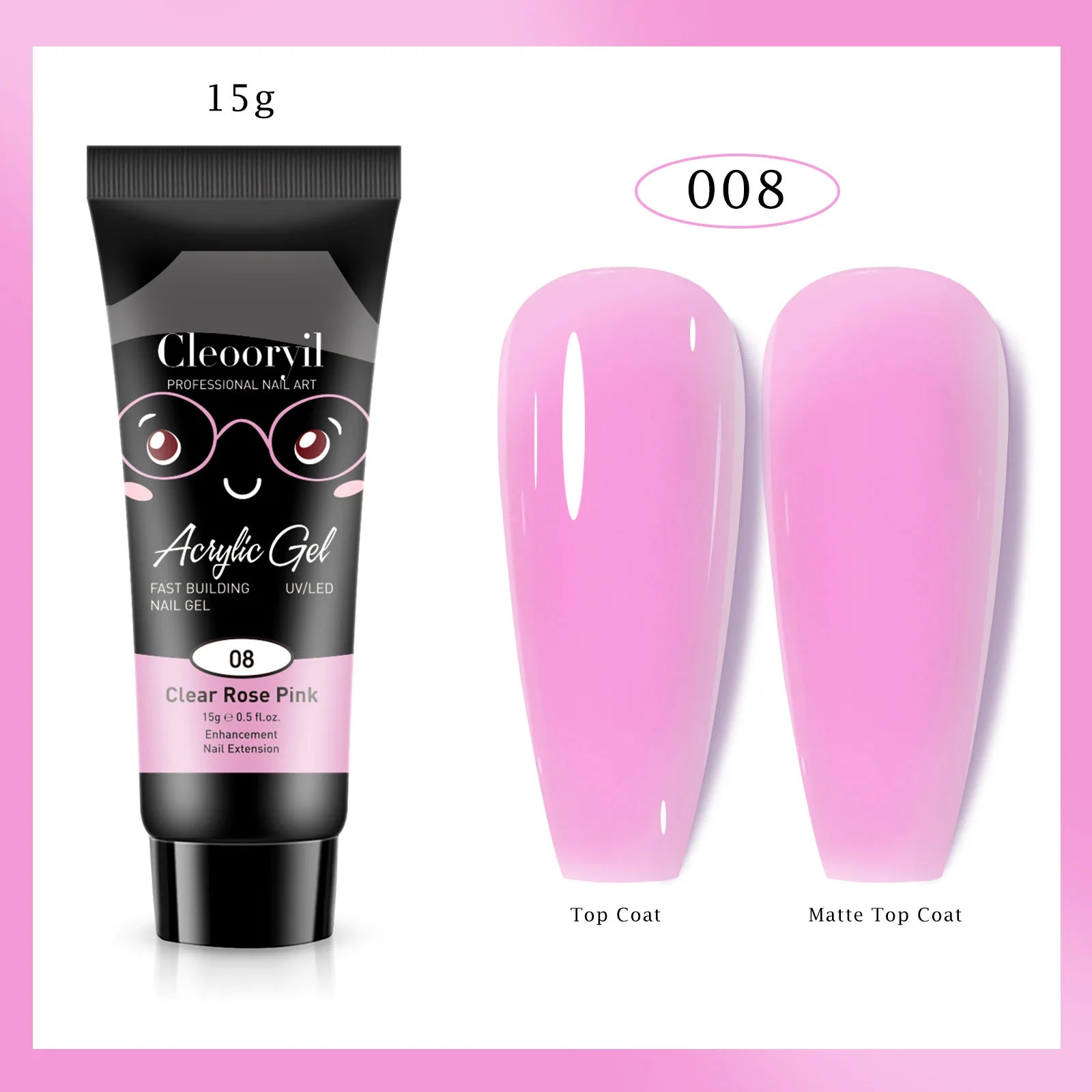 15ml Solid Extension Gel Nail Build Poly Nail Acrylic Gel Crystal Naked Color UV LED Polish Gel For Extend Nail Quick Extension