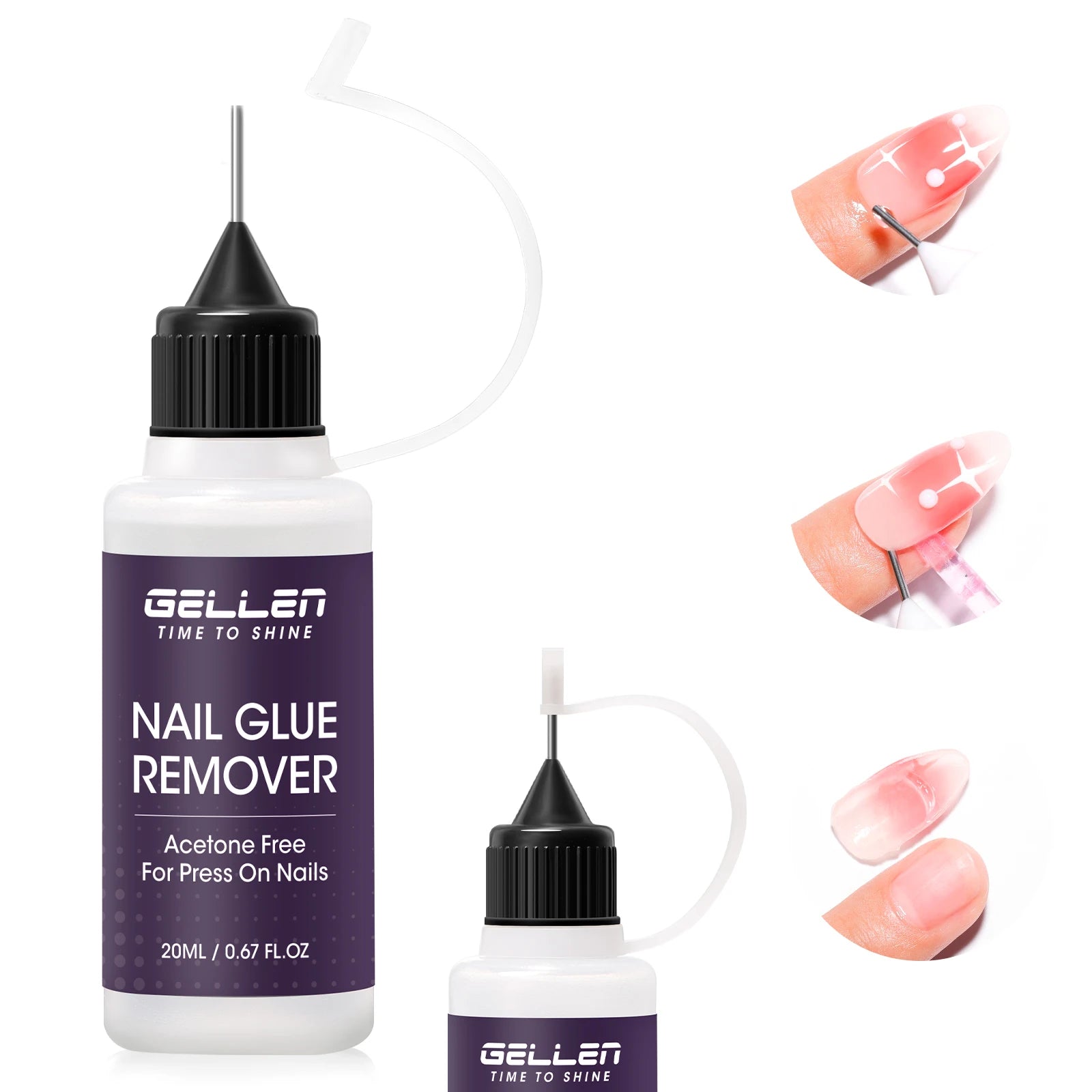 GELLEN 20ml Nail Glue Remover Pen Fast Gentle Removal for Press On Fake Nail Tips Non Acetone Safe Manicure Tool Nail Art Care