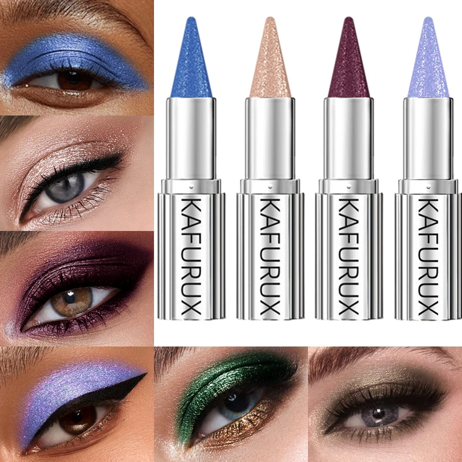 12 Colors Metallic White Black Purple Eyeshadow Pencil Glitter 1pc  Liner Pen Highligter Long Lasting Blue Cream Eye Shadow