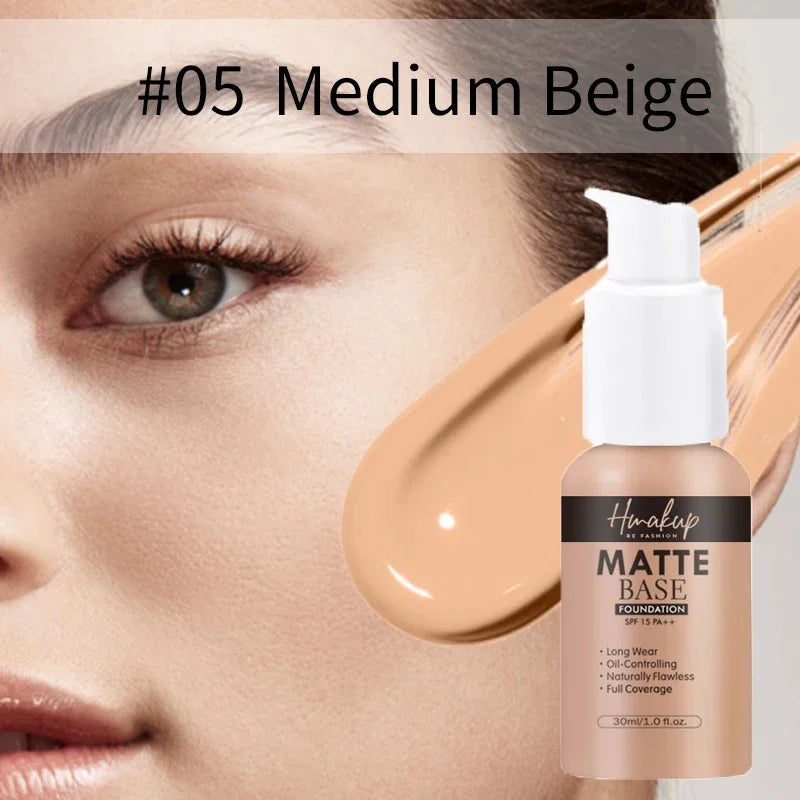 30ml SEPORA 6 Colors Matte Liquid Foundation Oil Control Waterproof Full Coverage Facial Natural Concealer Base Makeup Cosmetics