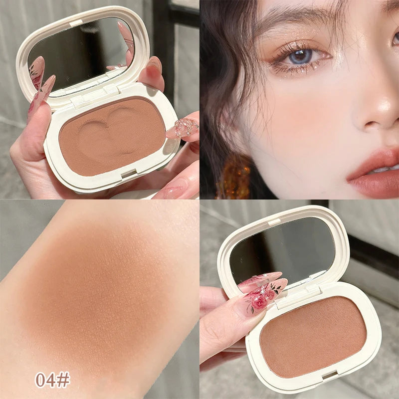Cream Matte Blusher Rouge Rubores Cute Mousse Blush Cheek Bronzer Contour Waterproof High Pigment Highlights Korean Makeup Dupes