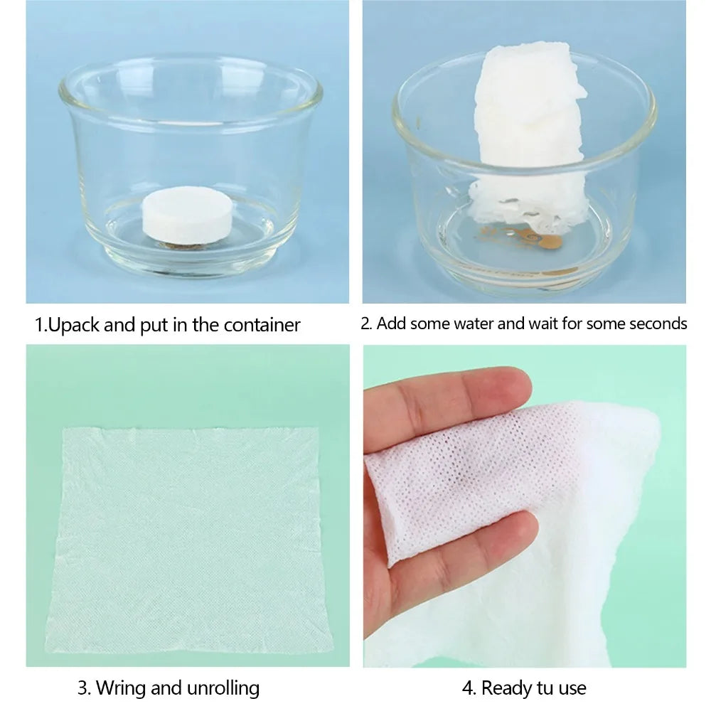 100/50/25PCS Compressed Towel Disposable Coin Face Towel Portable Makeup Cleaning Cloth Outdoor Travel Barbecue Camping Hotel