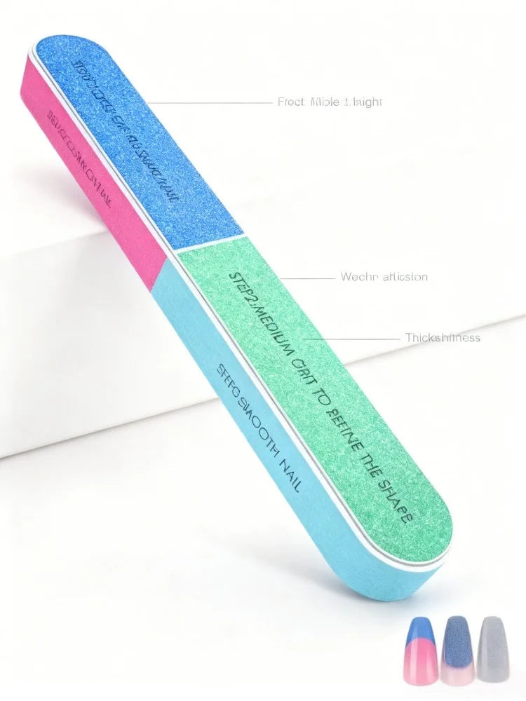 Professional Nail File Set Emery Board Double Sided Washable Manicure Tool for Acrylic Natural Nails Shaping Polishing