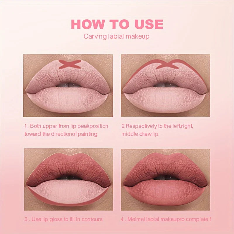 12-Color Matte Lip Liner Pencil Set – Waterproof, Long-Lasting Nude & Red Lip Contour Pencil, Rose Pink Lipstick Tint Makeup