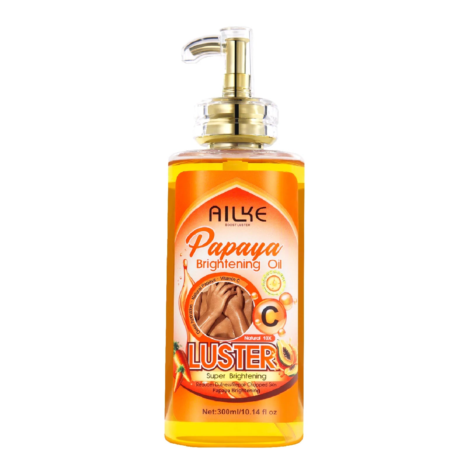 AILKE Lightening Body Massage Oil, Deeply Moisturizing, Anti-Aging, Wrinkles, Stretch Marks and Dark Spots Removal, 300ml