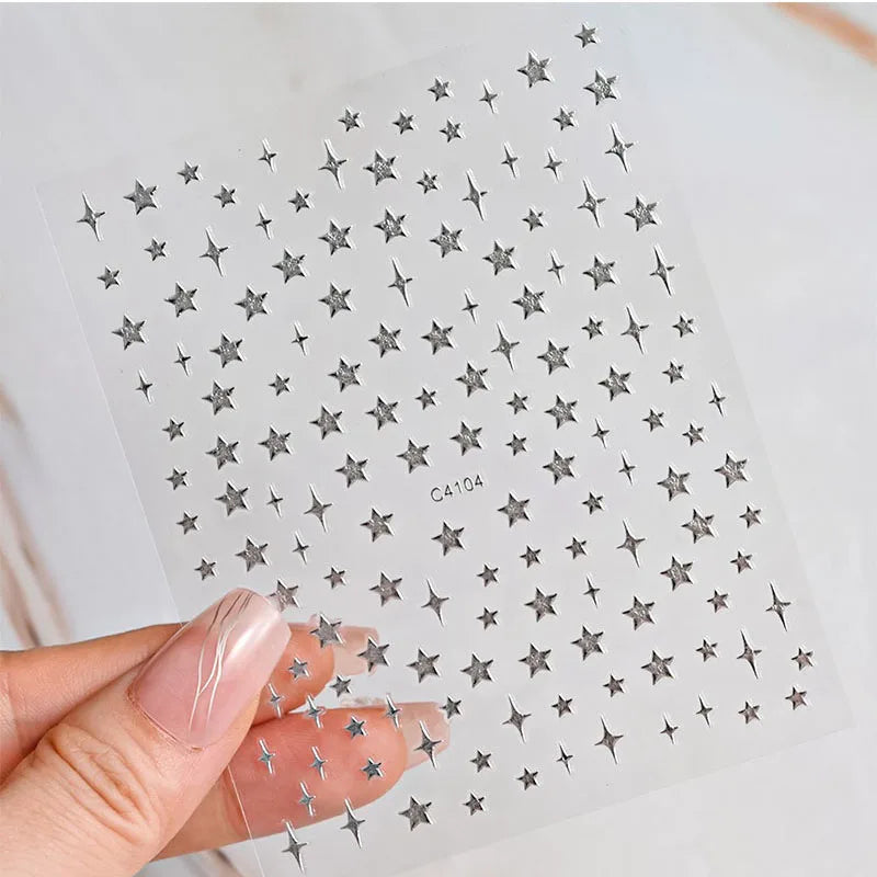New Star Nail Sticker Nail Stickers Self-adhesive Nail Ribbon Star Sticker Gel Polish Decals Kawaii Accesories ZJT15