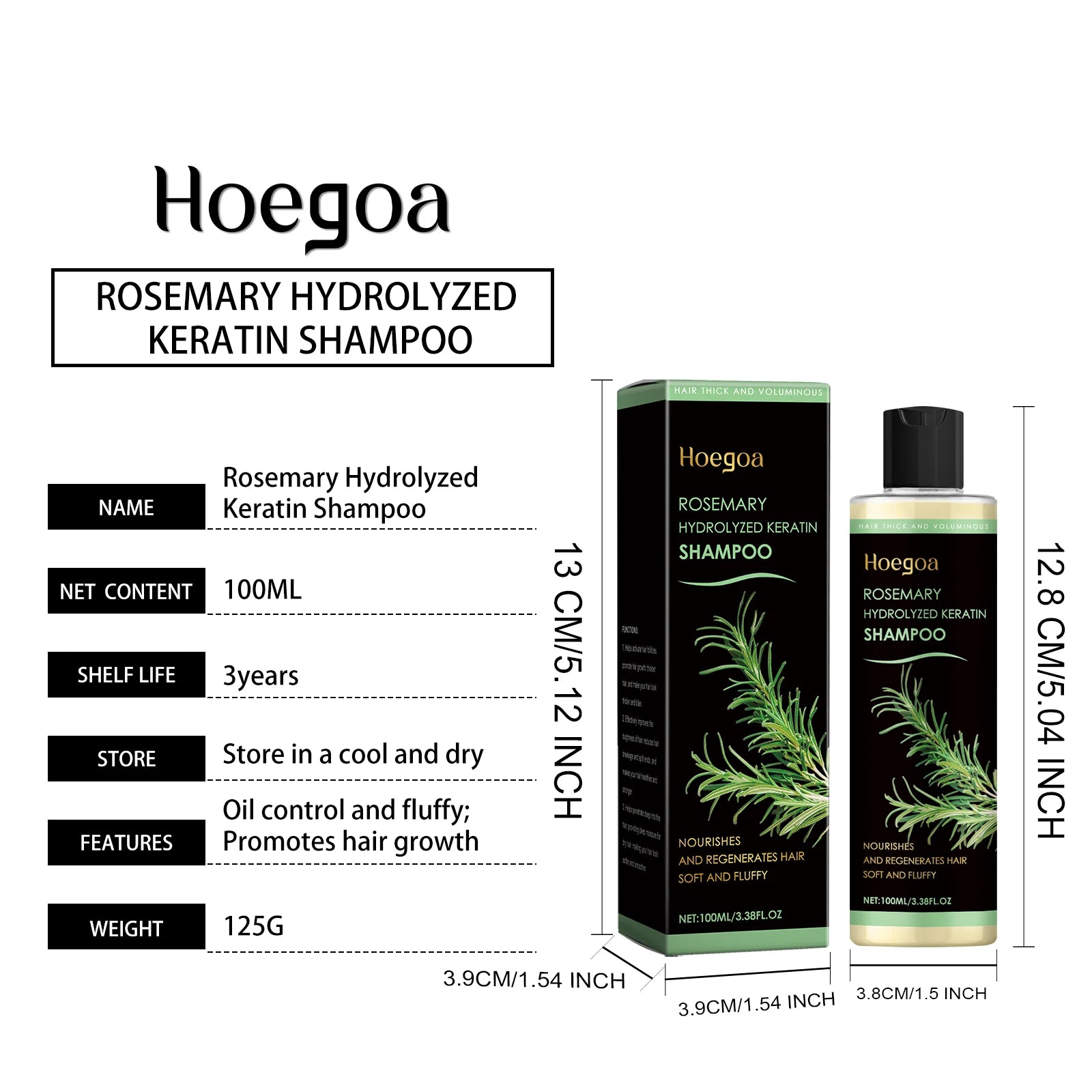 Rosemary Shampoo Soothing Scalp Anti Dandruff Refreshing Fluffy Repair Split Ends Plant Oil Control Nourishment Hair Shampoo