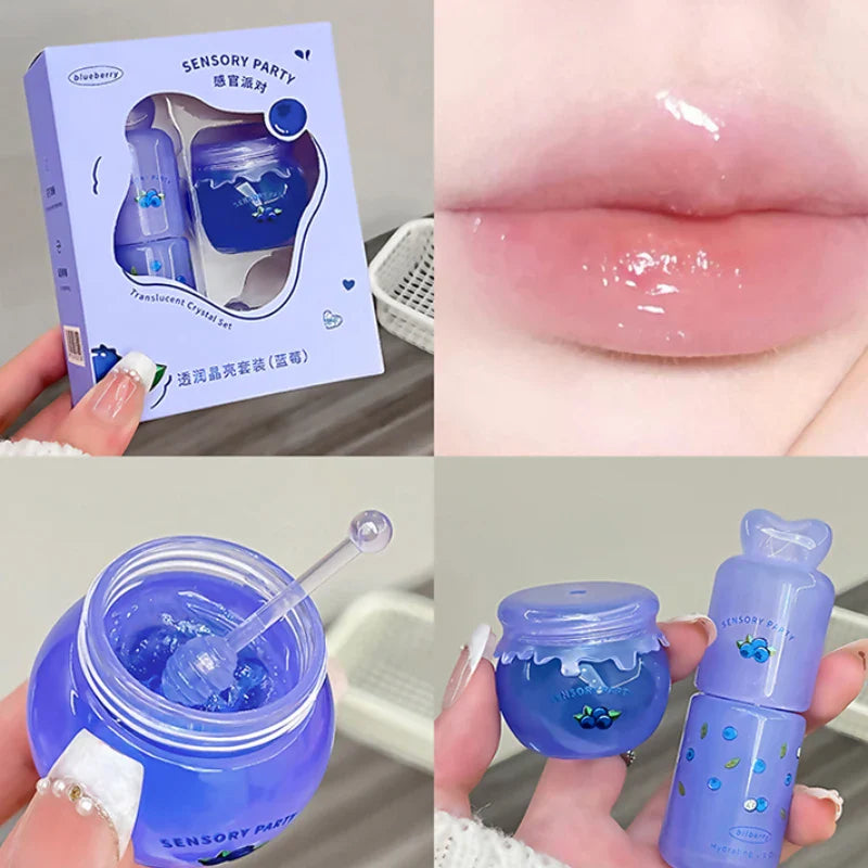 SENSORY PARTY Hydrating & Brightening Lip Mask - Deep Moisture, Lip Wrinkle Reduction, 24-Hour Hydration Lip Oil