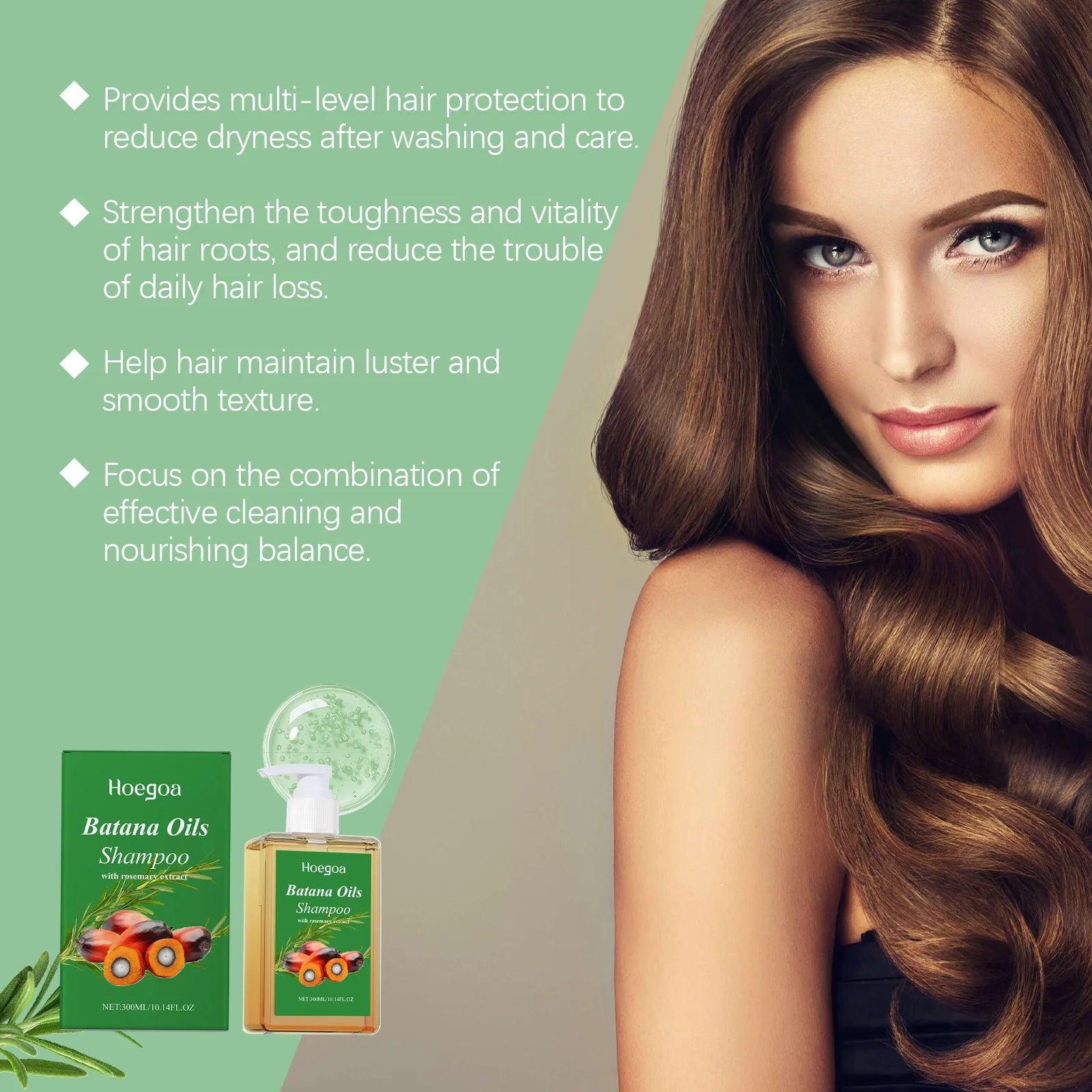 Batana Oil Shampoo Hair Strengthens Anti Loss Restore Damaged Split Hair Scalp Cleansing Dandruff Control Hair Growth Shampoo