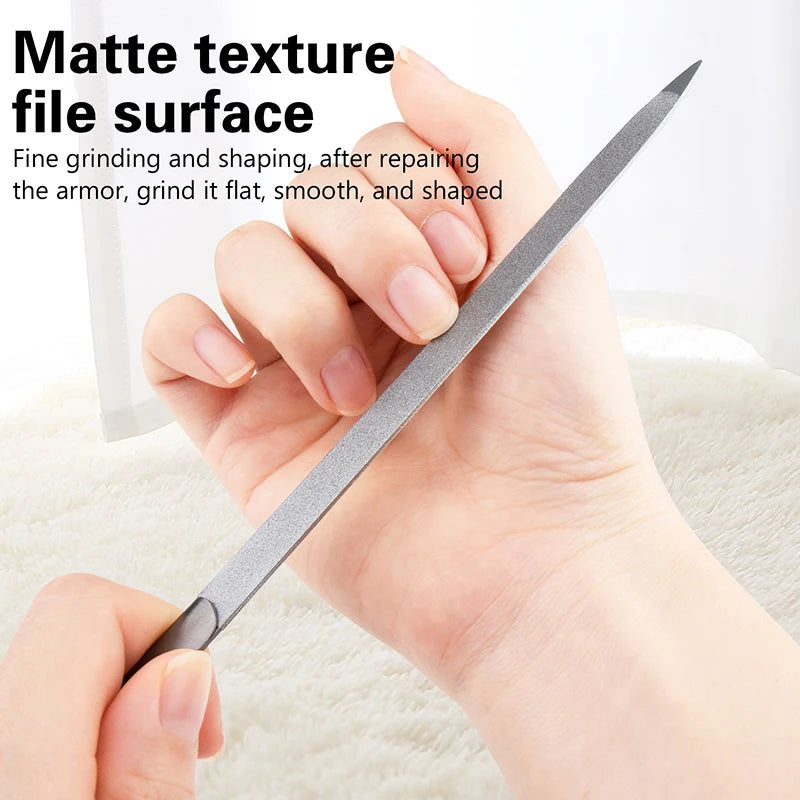 Professional Nail File Stainless Steel Double Side Nail File Buffer File Fingernails Toenails Manicure Files For Salon And Home