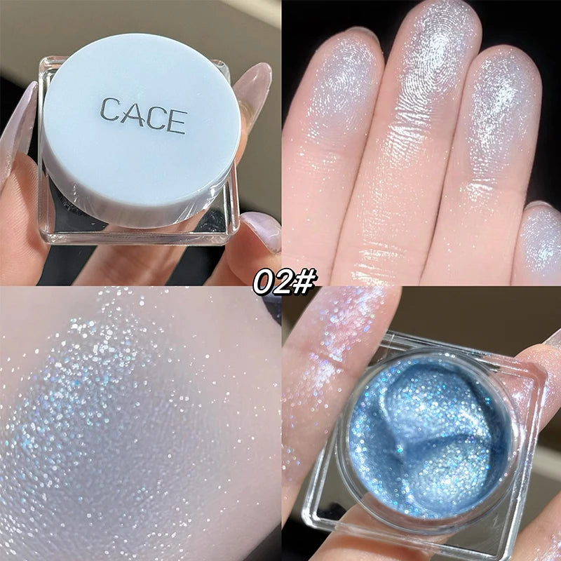 Diamond Sparkle Highlighter Cream Monochrome Shimmering Pearl Silver Face Contour Brighten Makeup Clear Glitter Flash Highlight