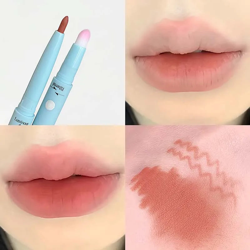 Mist Pink Peach Matte Lipliner Pen Waterproof Plumping Quick-dry 2 in 1 Lipstick Pencil Natural Lip Liner Outline Contour Makeup