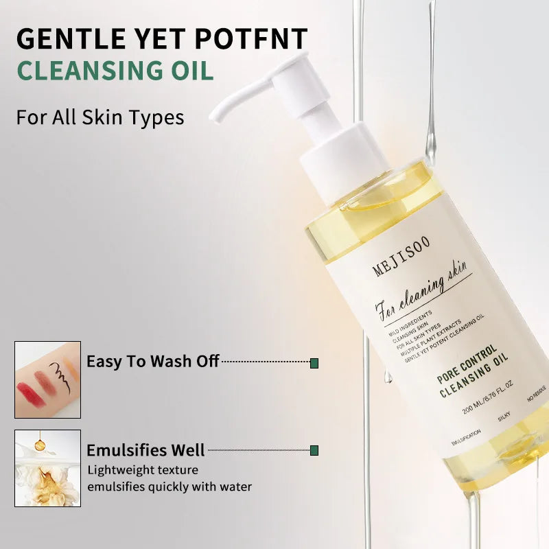 Gentle Cleansing Oil 200ml – Jojoba-Based Makeup Remover that Melts Makeup Fast, Rinses Easily & Is Non-Irritating for All Skin