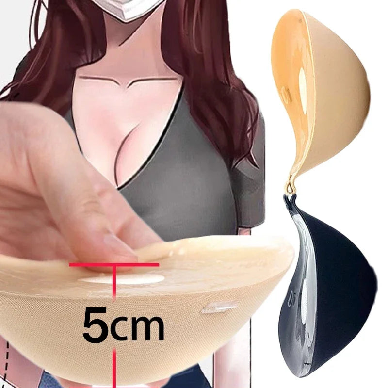 5CM Thickened Chest Sticker Invisible Silicone Bra for Women Silicon Push Up Lift Silicon Bra Waterproof Nipple Tape Stickers
