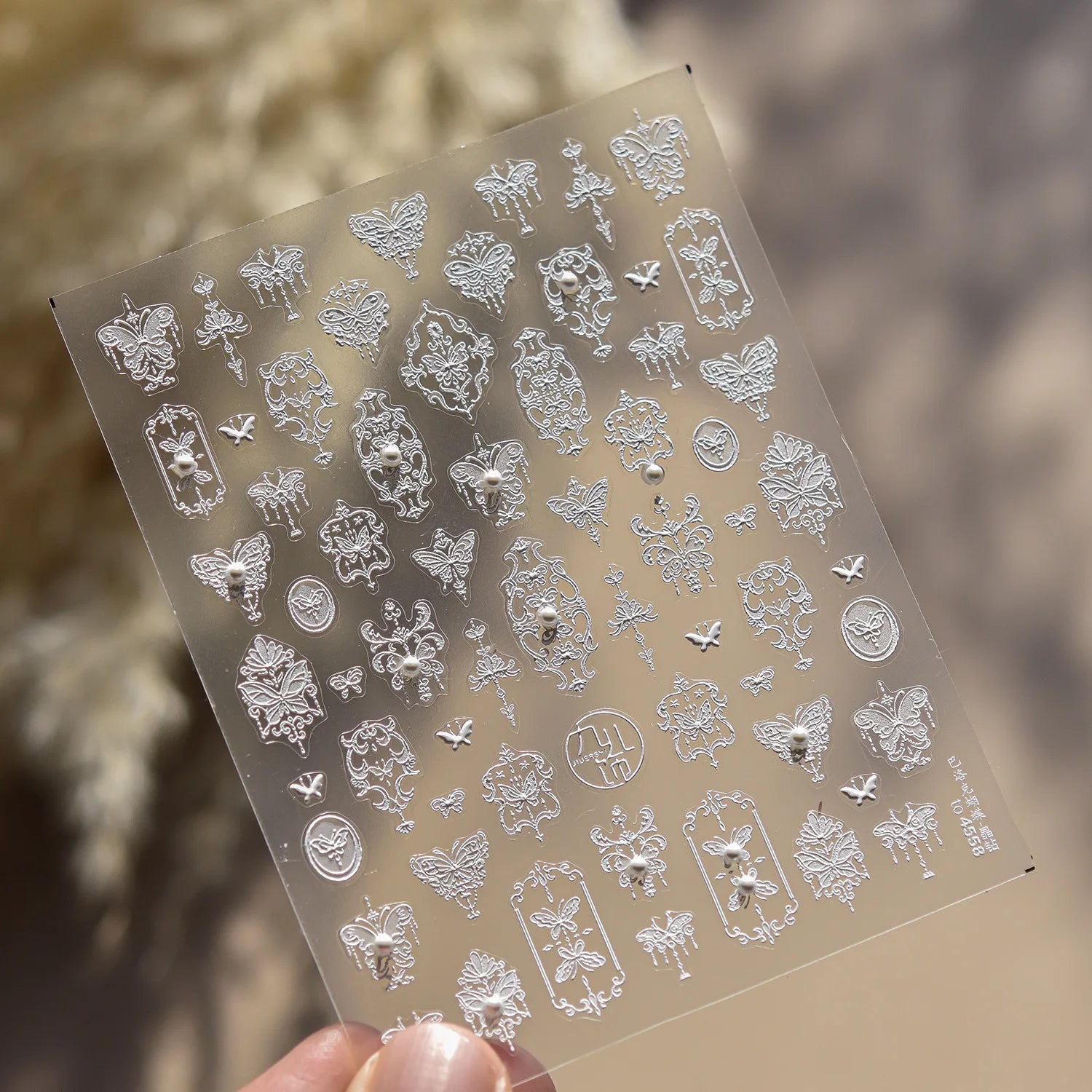 1pcs 5D Glitter Jasmine Flower Nail Stickers Kawaii Embossed Flower Self-Adhesive Nail Art Decorations Decal Manicure Tools DIY