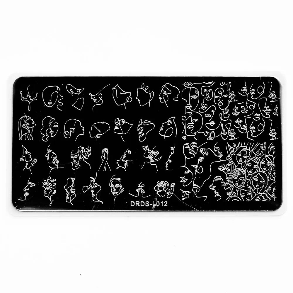 1Pc Nail Art Stamp Plate Geometric Line DIY Stamping Image Plate 6*12CM Nail Stamping Plate Stainless Steel Plate Stencil JR-030