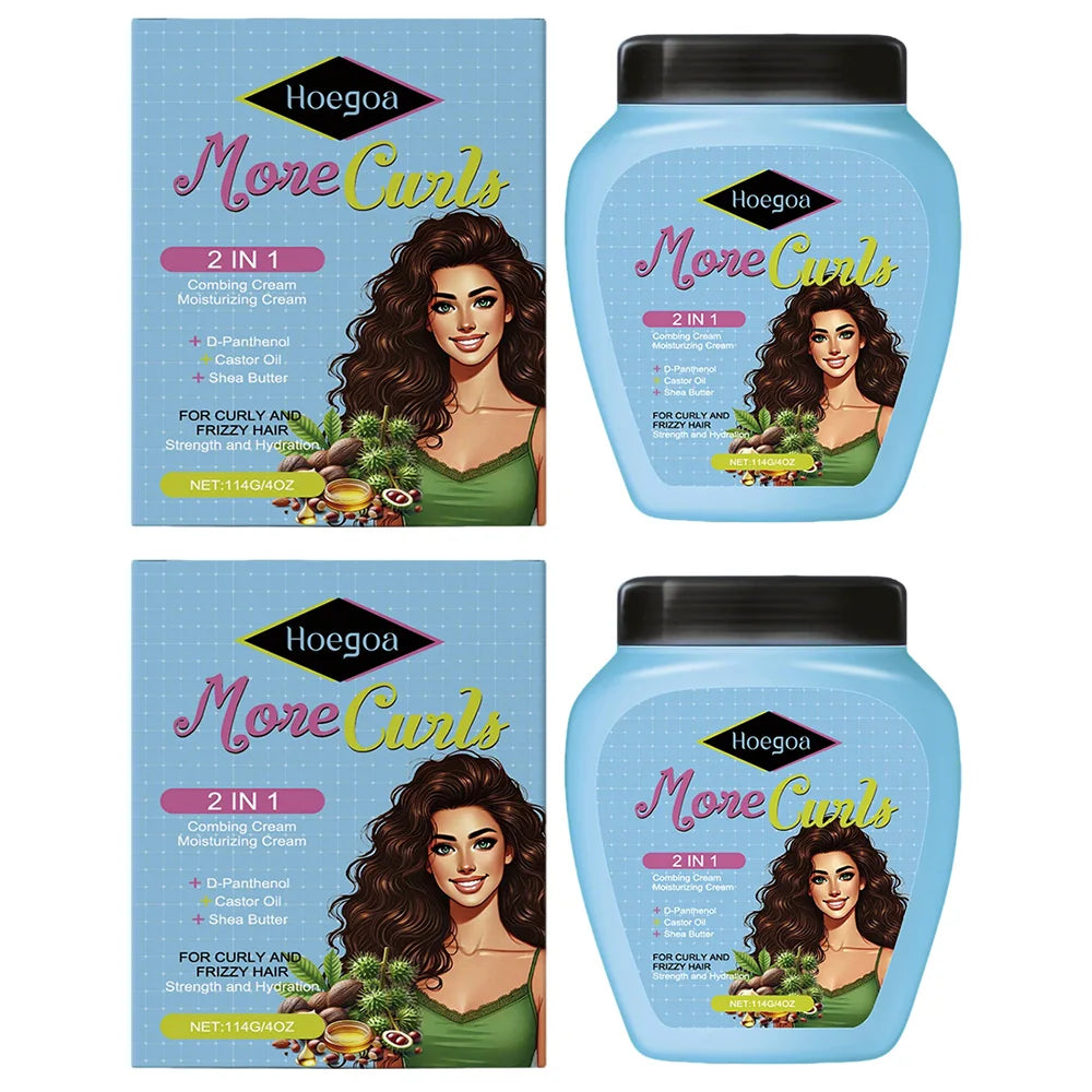 Leave-In Conditioner for Curl and Dry Hair Non-stick Hydrates Moisturize Shiny Nourishing Smoothing Anti-Frizz Care Cream 1/2pcs