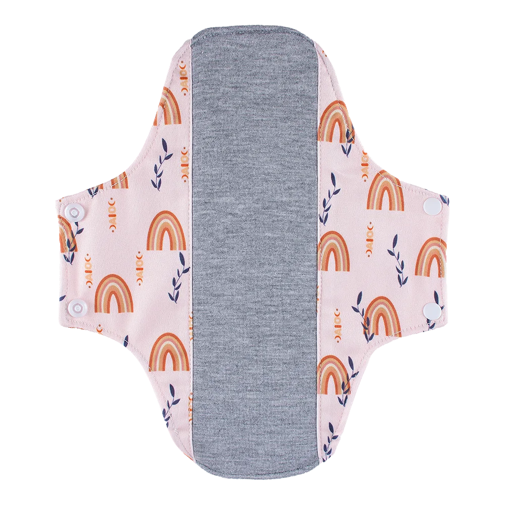 AIO Washable Cotton Printed Panty Liner Regular Flow Menstrual Pads Graphene Cloth Tampons Urinary Incontinence Sanitary Pads