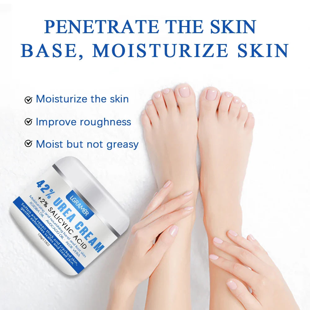 Urea Hand 42% and Foot Cream Softens Moisturizes Skin Relieves Dryness Repairs Cracks Exfoliates Deeply Penetrates Foot Cream