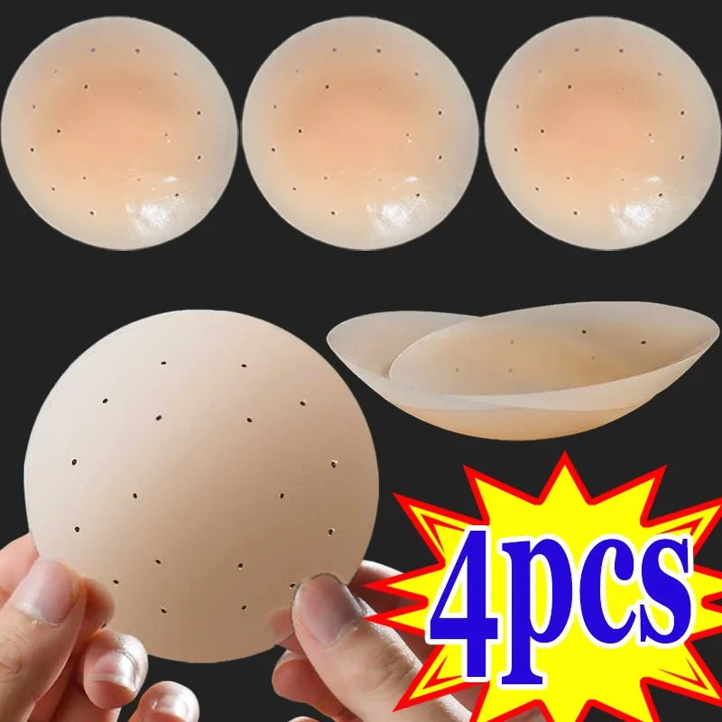 Invisible Self Adhesive Chest Paste Reusable Silicone Nipple Cover Lift Up Sticky Bra Breathable Breast Stickers Women Intimates