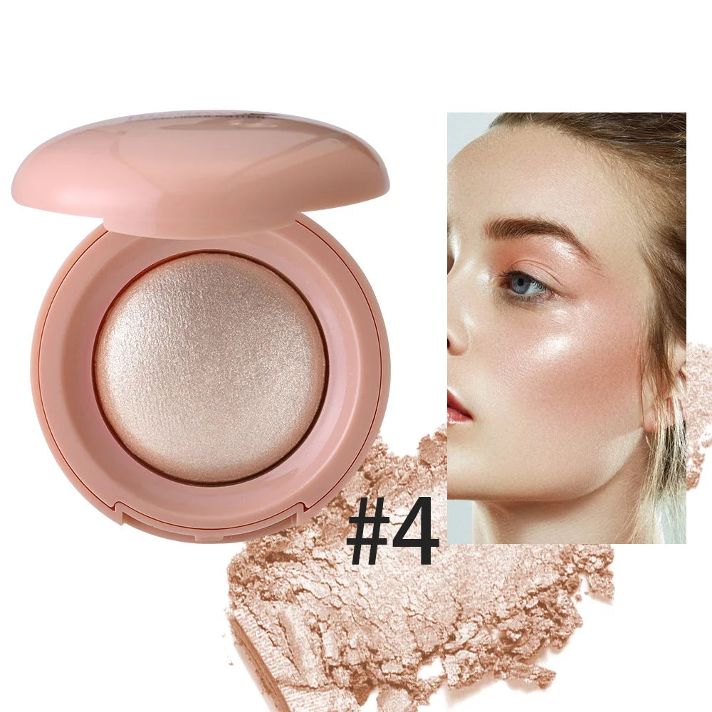 Long-lasting waterproof fine shimmer highlighter, natural glossy effect, brighten the contour and modify the face