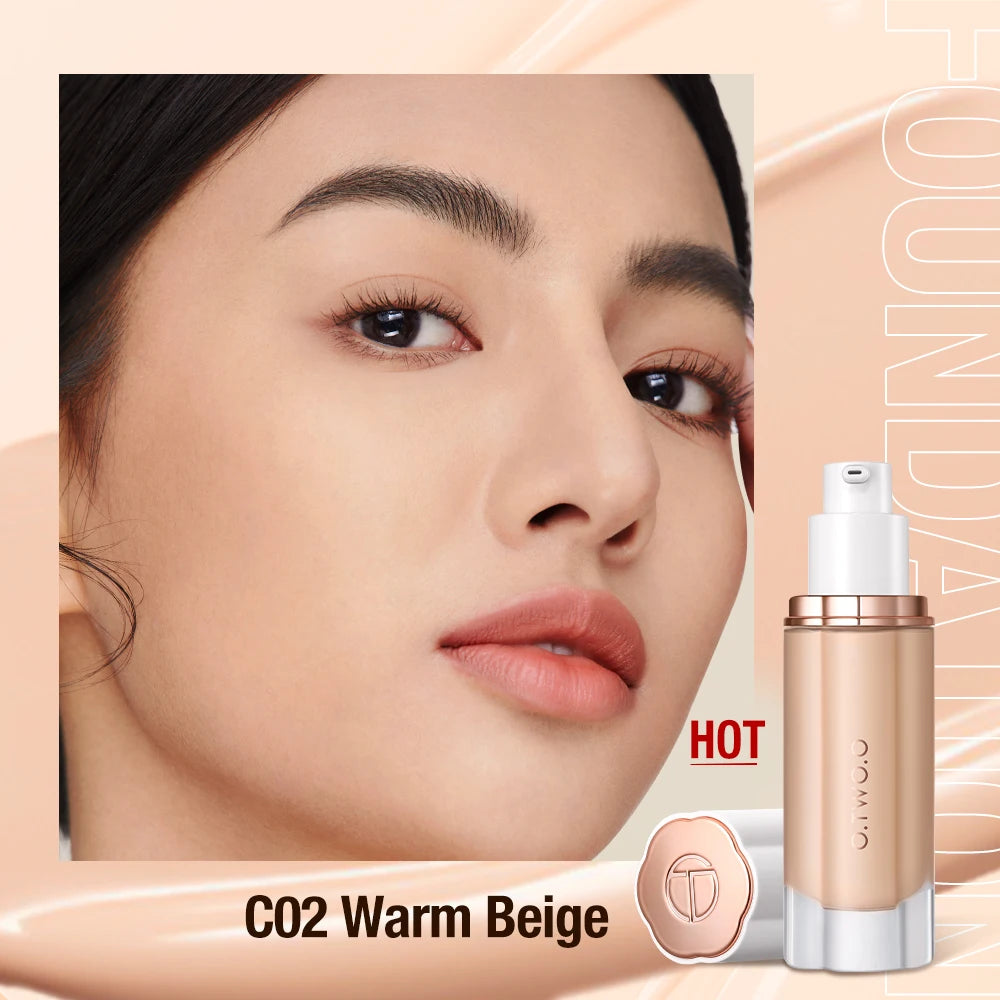O.TWO.O Liquid Foundation Cream Face 30ml High Coverage Makeup Base Soft Mist Locking Waterproof Concealer Makeup Foundation