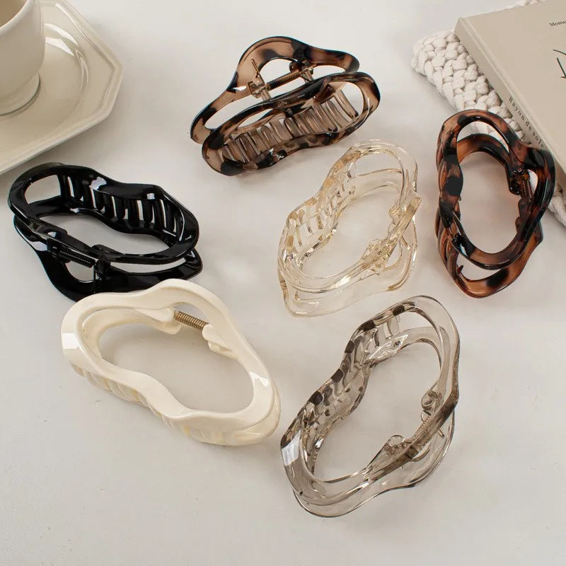 Irregular Hollow Out Hair Claws Clips Women Girls Tortoiseshell Large Crab Hair Clamps Barrettes Clips Hair Accessories Fashion