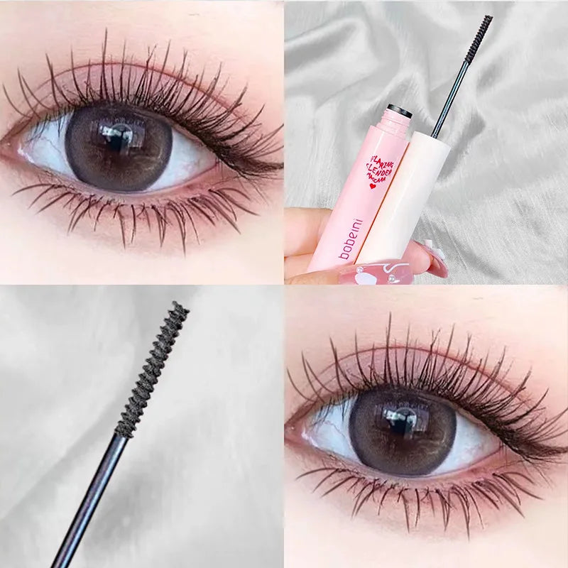 Ultra-Fine Brush Mascara Makeup Silk Fiber Lengthens Eyelashes Waterproof Fast Dry Matte Brown Black Curling Mascara Comestics