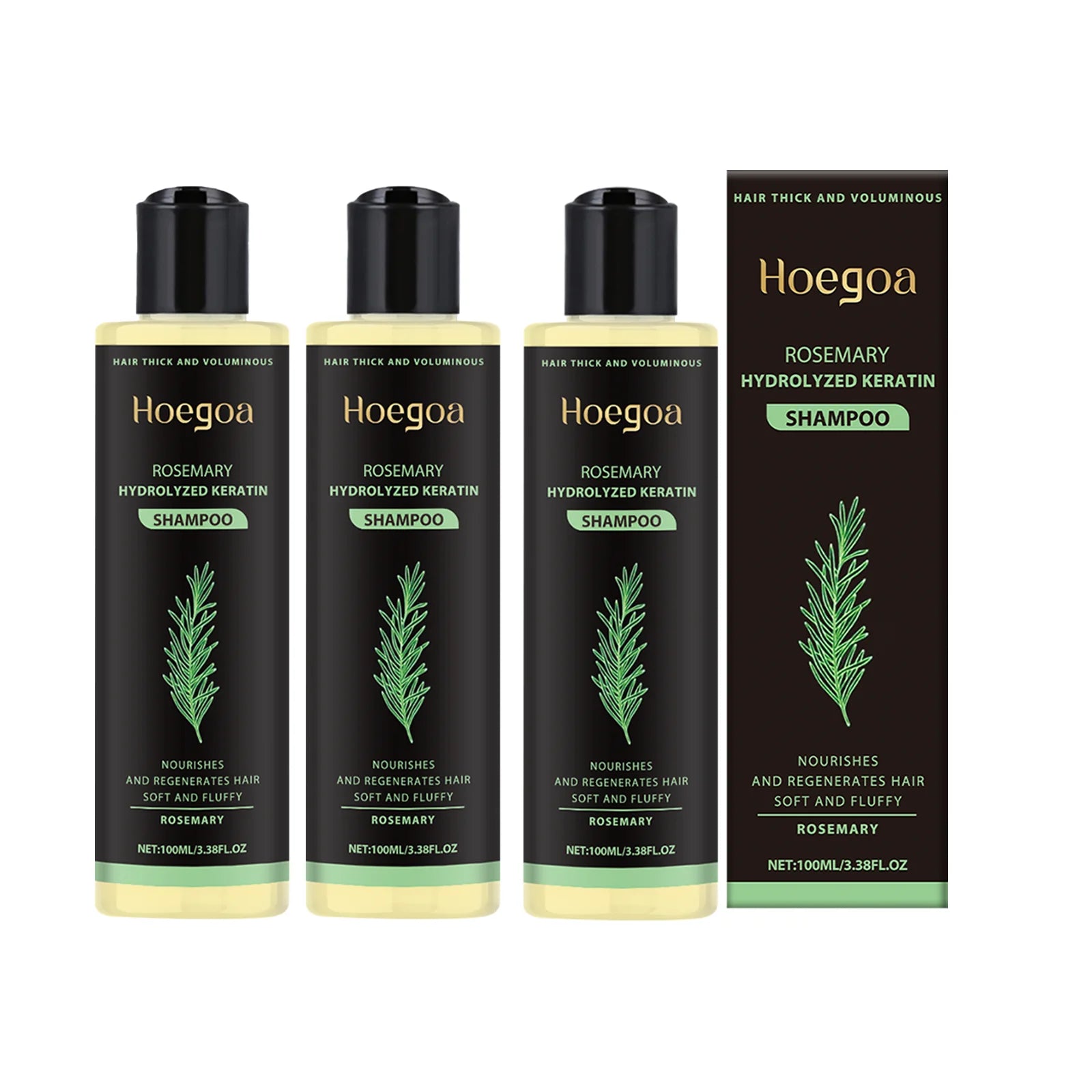 Hoegoa Rosemary Hair Shampoo Volumizing and Thickening Strengthening and Oil Control Nourishes and Repairs Hair Oil Adds Volume