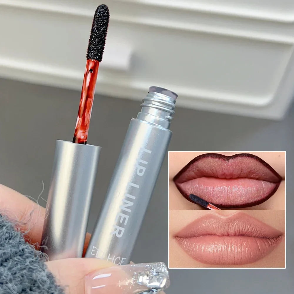 Waterproof Peel-Off Lip Liner – Long-Lasting Matte Lip Tint, Brown Contour Tattoo-Effect Lip Stain Cosmetic