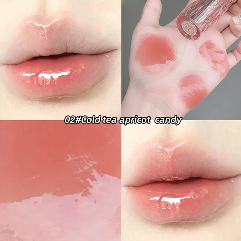 Crystal Translucent Lip Glaze – Moisturizing, Long-Lasting, Natural Red Lip Color, Easy-to-Wear Lip Gloss