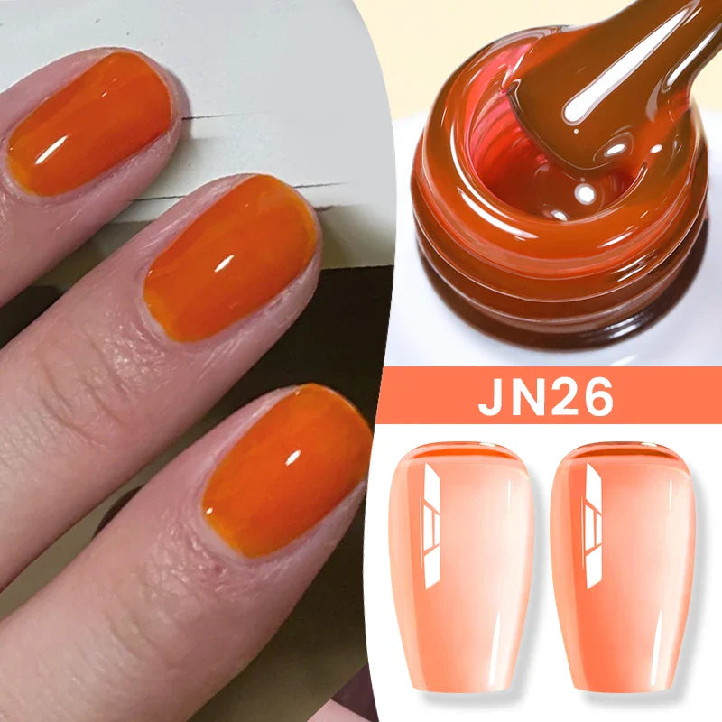 BORN PRETTY Jelly Nude Gel Nail Polish 10ml Light Pink Peach Translucent Color UV Light Cure Gel Varnish Nail Art DIY at Home