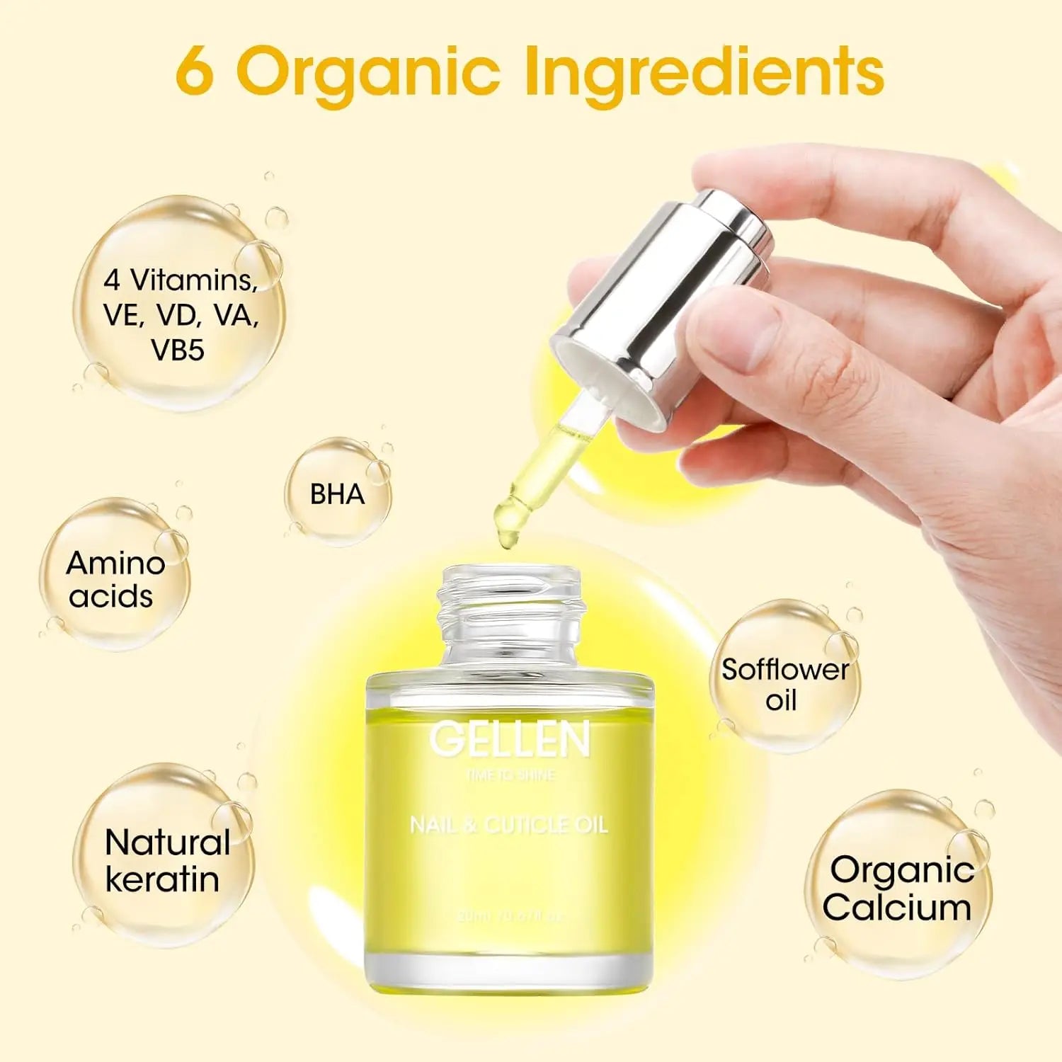 Keratin Vitamin E Nail Strengthening Serum Organic Cuticle Moisturizing Oil for Dry Fragile Nails Hydrating Manicure Supplies