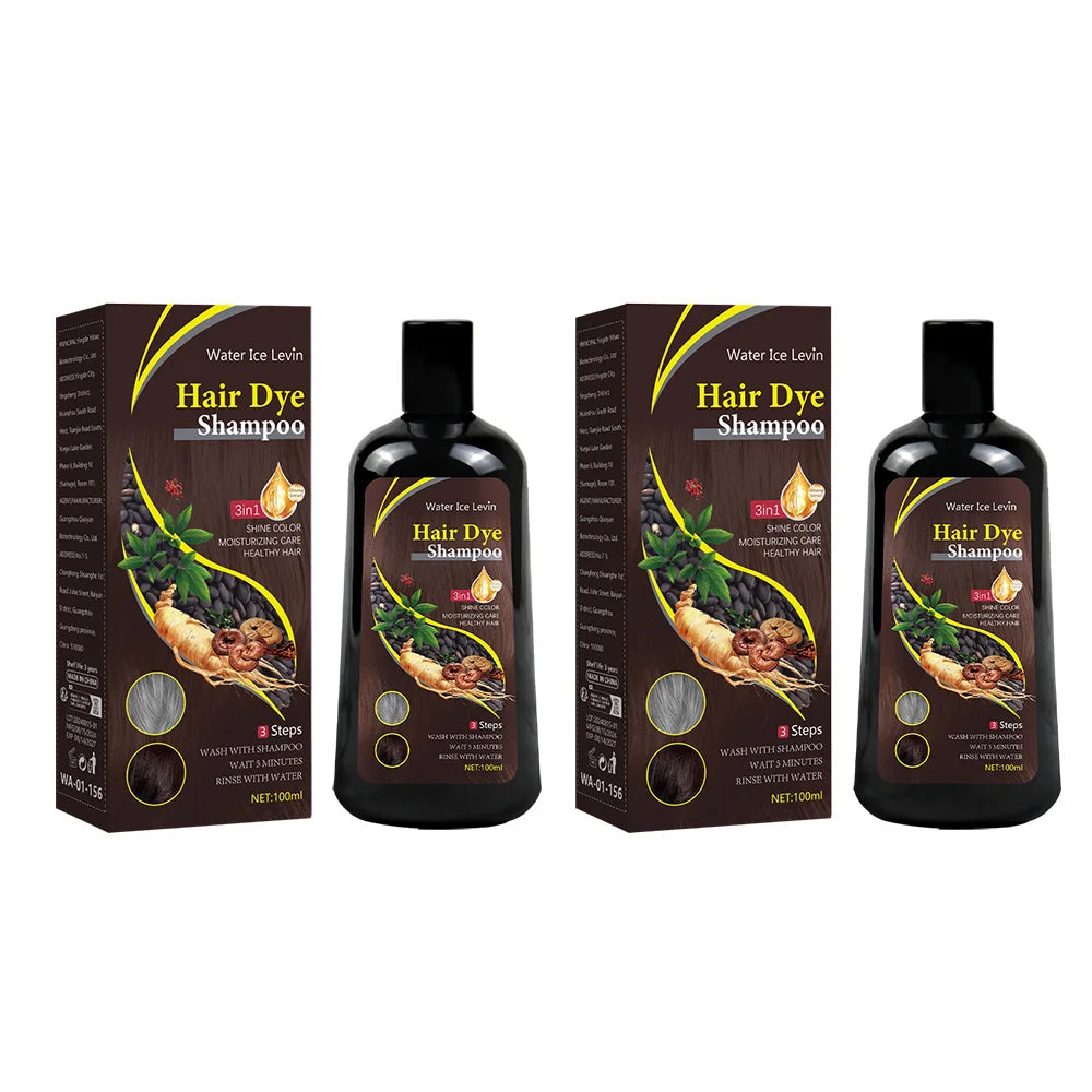 New Hair color shampoo 3 in 1 makes hair instantly from white to brown natural hair color protective sleeve for women 100ML