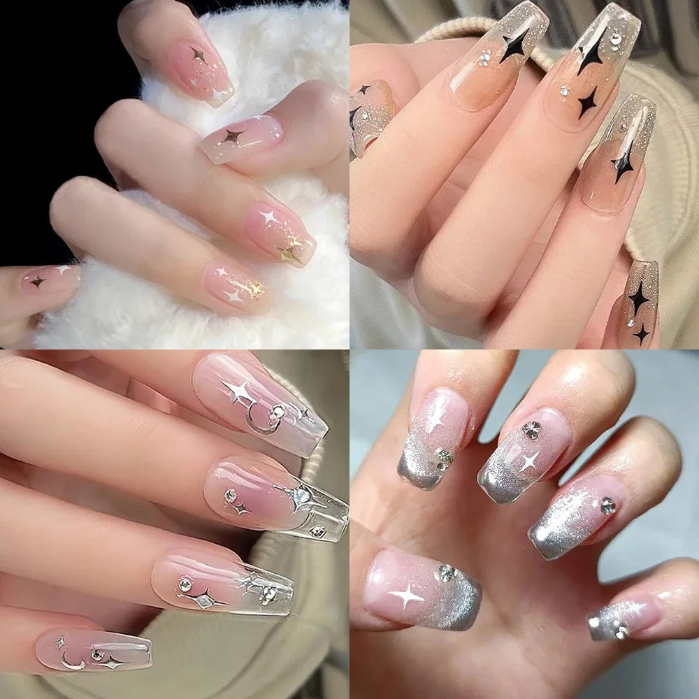 1pcs Star-Themed Nail Art Stickers 3D Self-Adhesive Plastic Decals With Glitter Finish Anime Rectangle Shape Ideal For DIY Nails