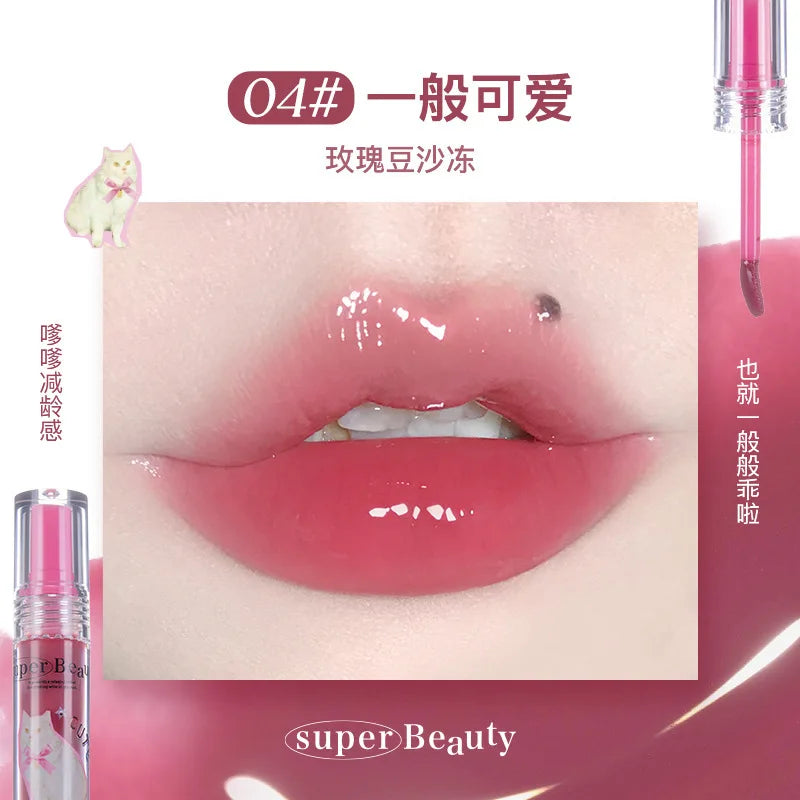 FLORTTE Lip Plumper Gloss Essence Moisturizing Korean Lipstick Lip Oil Lip Glaze Base for dark lips