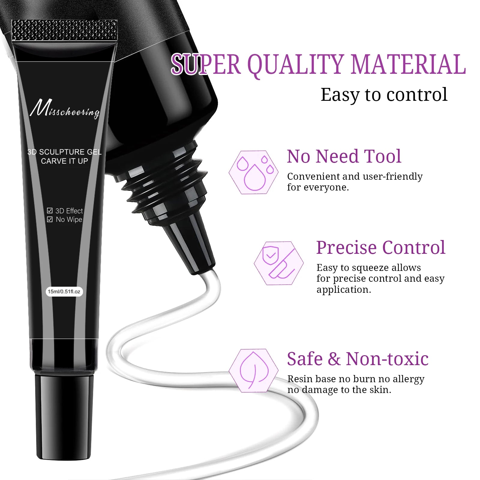 3D Gel Nail Art Modeling Gel Suitable for Nail Design DIY Nail Art for Painting&Molding&Sculpting And Halloween Decoration
