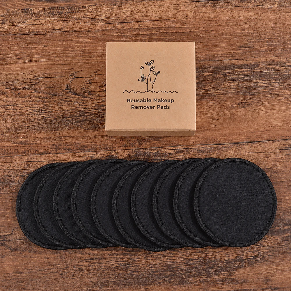 Cotton Demaquillant 10Pcs Bamboo Makeup Remover Reusable Cotton Pads Washable Rounds Clean Facial Cotton Reusable Makeup Tools