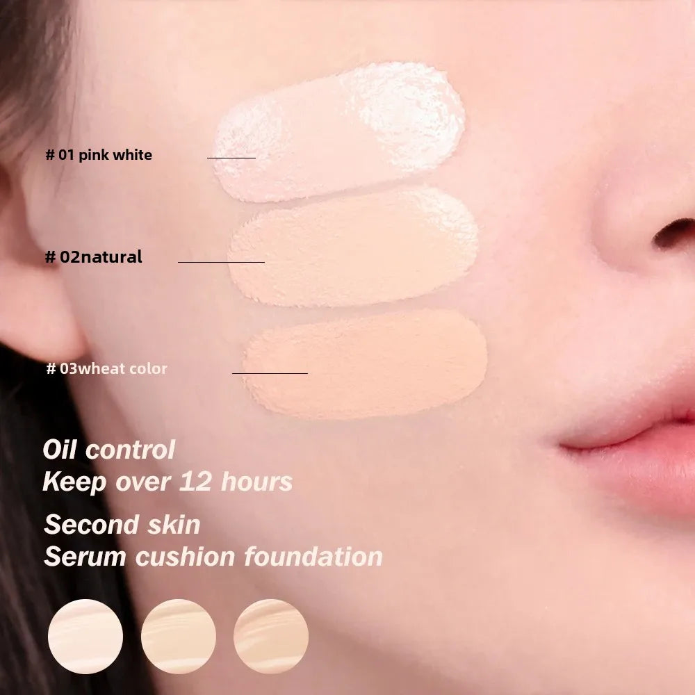 O.TWO.O Cushion Foundation 3 Colors Air Cushion BB Cream Full Coverage Breatheable Concealer Waterproof Face Foundation