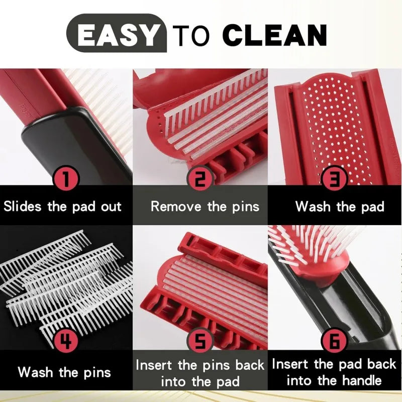 9-Row Denman Detangler Hairbrush for Scalp Massaging Wet Comb Use - Salon Quality Hair Brush for Straight Curly Hair - Unisex
