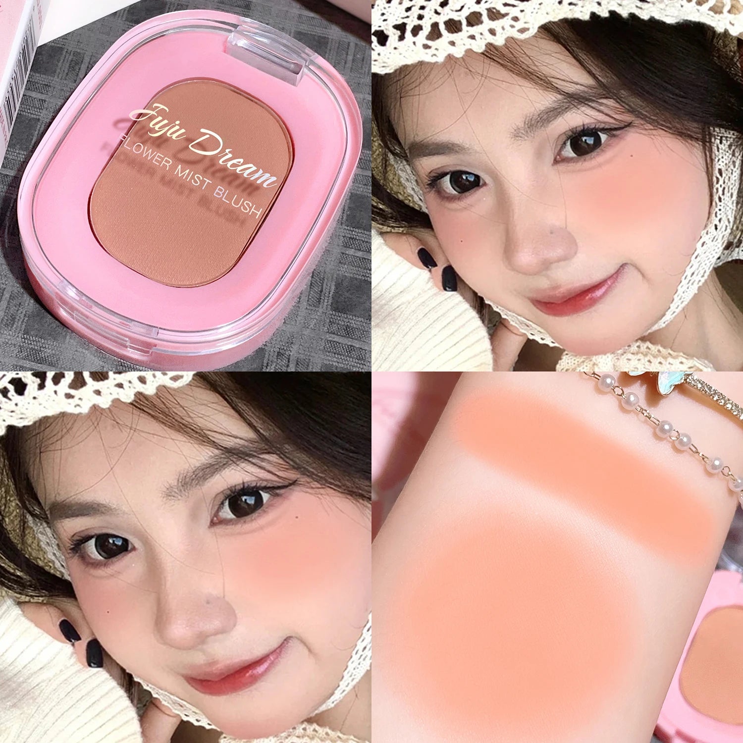 JUJu DREAM Flower Mist Blush Disc Monochrome Matte Powder Fine Flash Monochrome Blush Disc