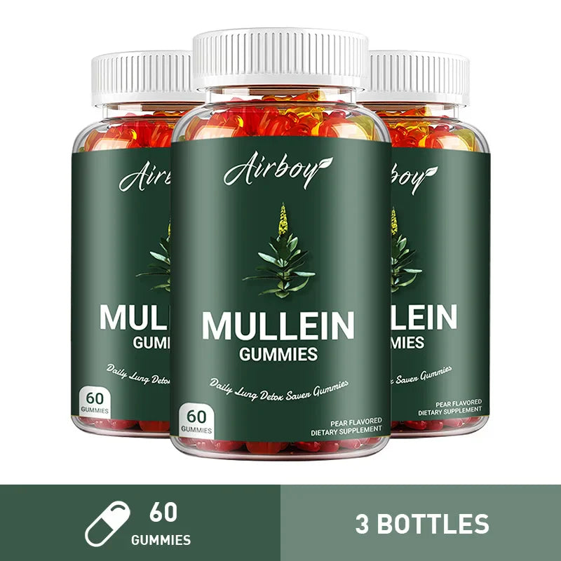 Mullein Gummies - Lung Cleansing and Detoxification, Promotes Respiratory Health, Boosts Immunity